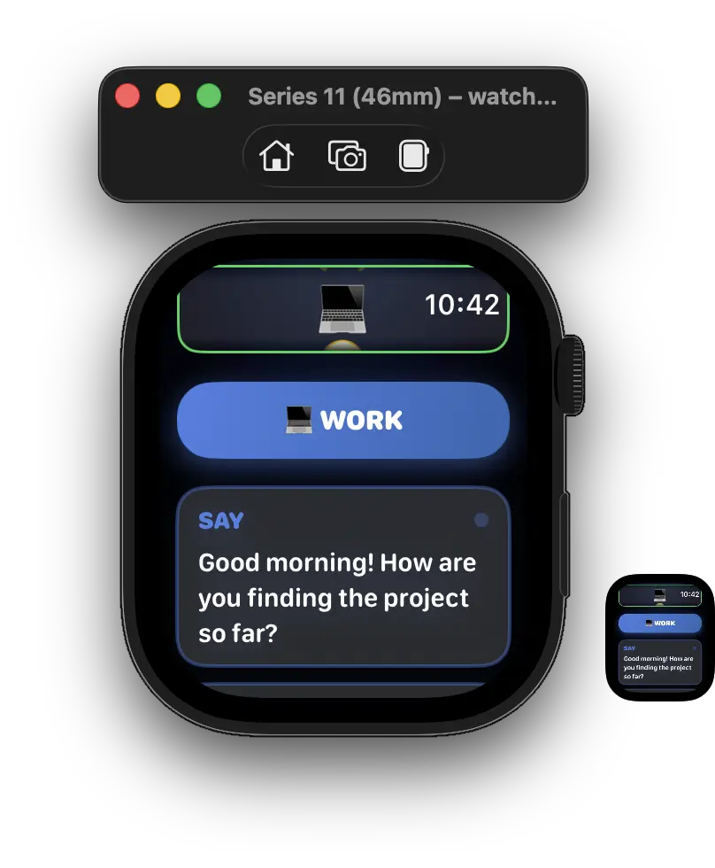 Social Lifeboat App on Watch Simulator