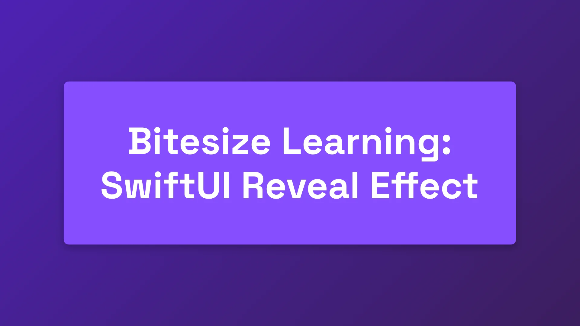 Bitesize Learning: Slide-to-open visual effect in SwiftUI