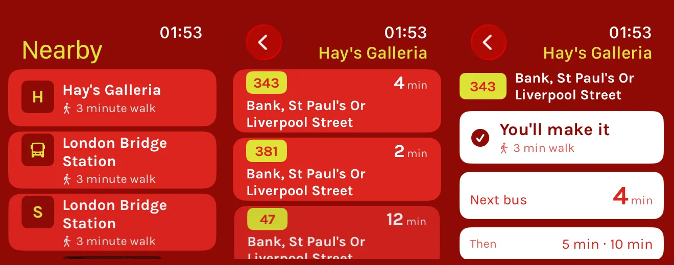Bus Watch on Apple Watch
